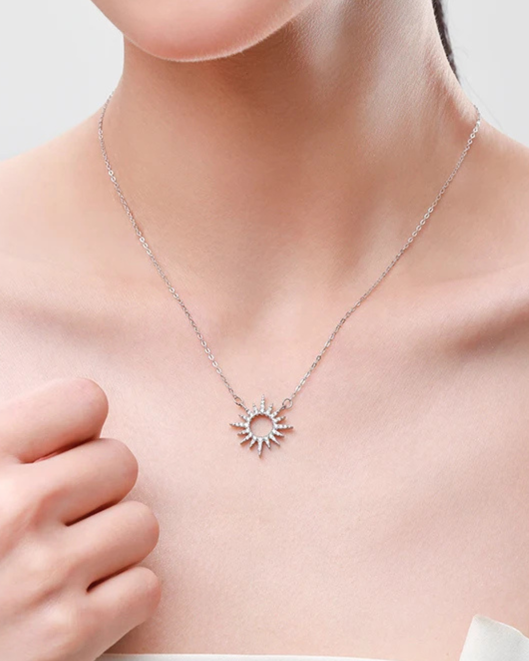 Colar Gaviare Raio de Sol Zircônia em Prata 925