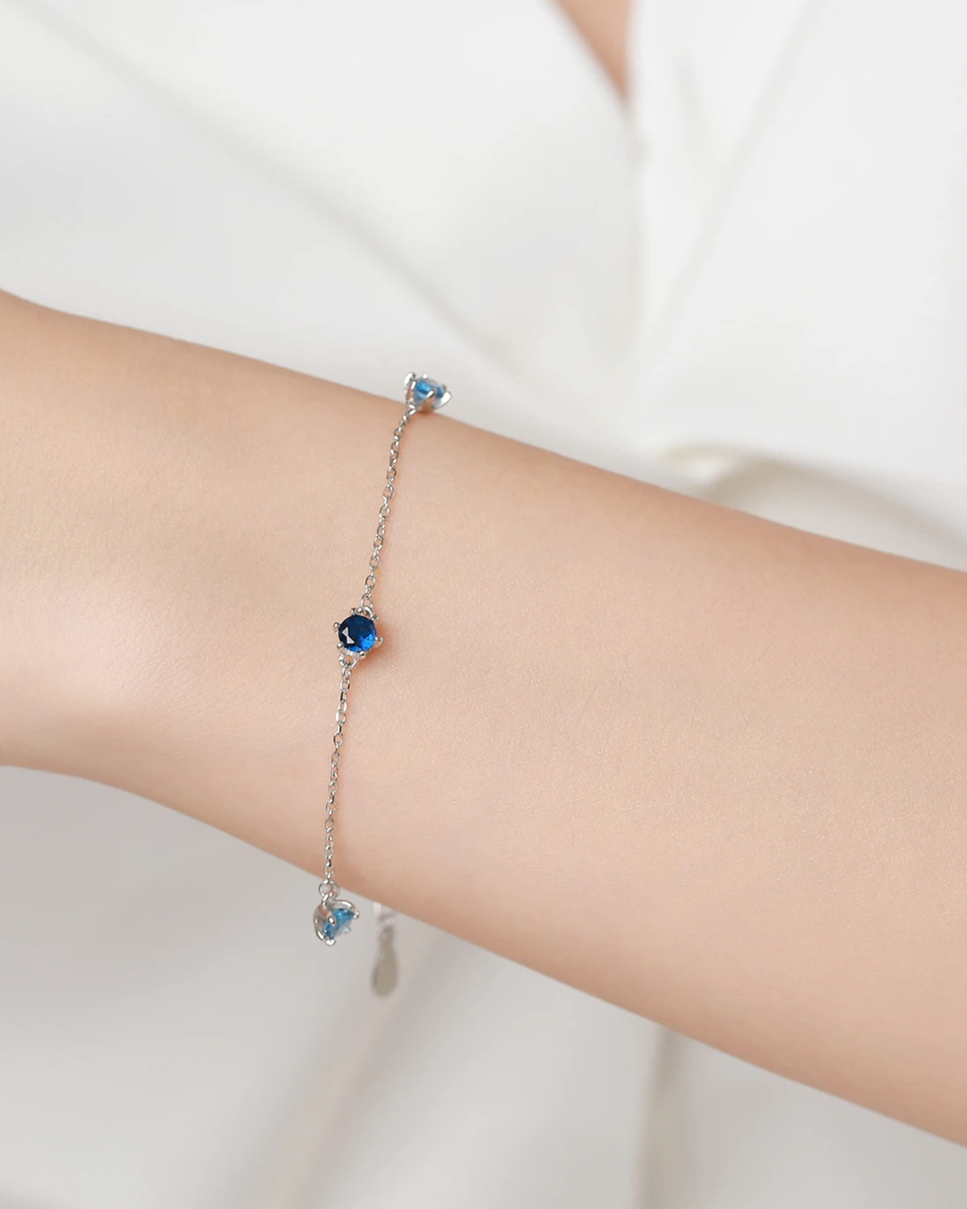 Pulseira Gaviare Azul Celeste Redonda em Prata 925
