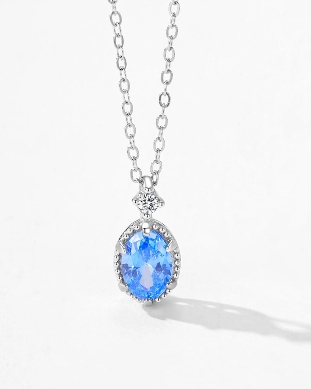 Colar Gaviare Aqua Celestial Oval com Zircônia em Prata 925