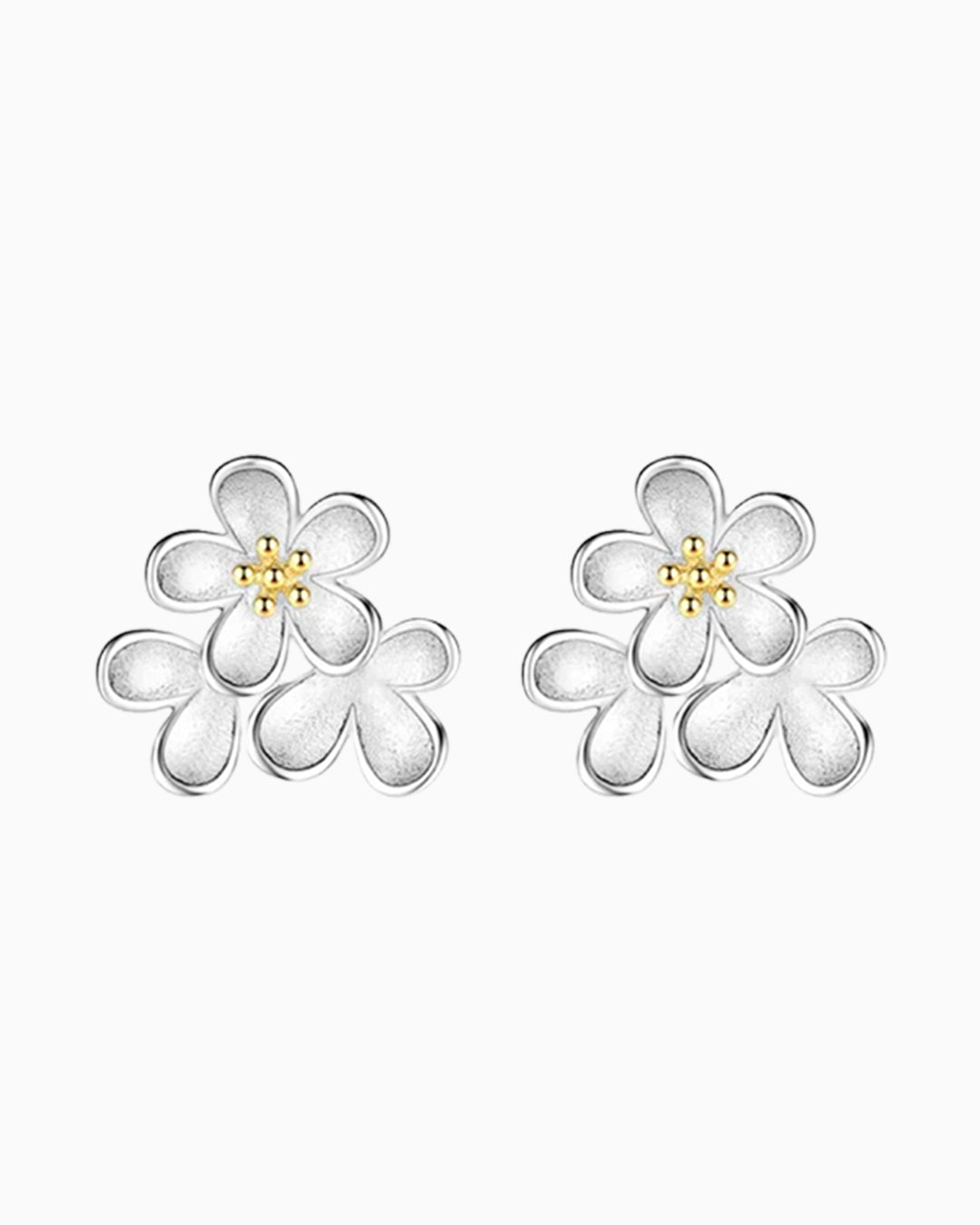 Brincos Trio de Margaridas em Prata 925