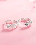 Brincos de Prata Encanto Floral em Prata 925