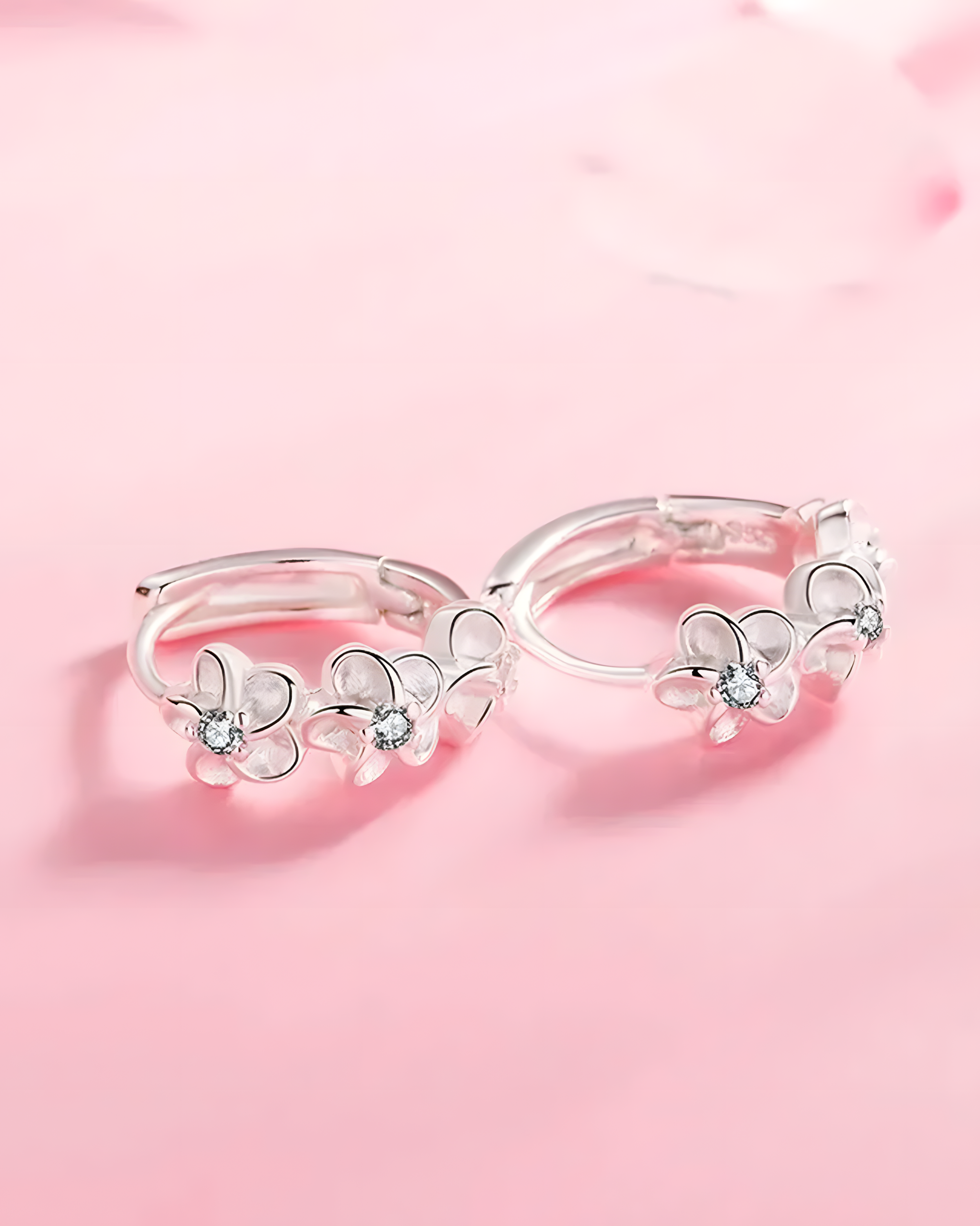 Brincos de Prata Encanto Floral em Prata 925