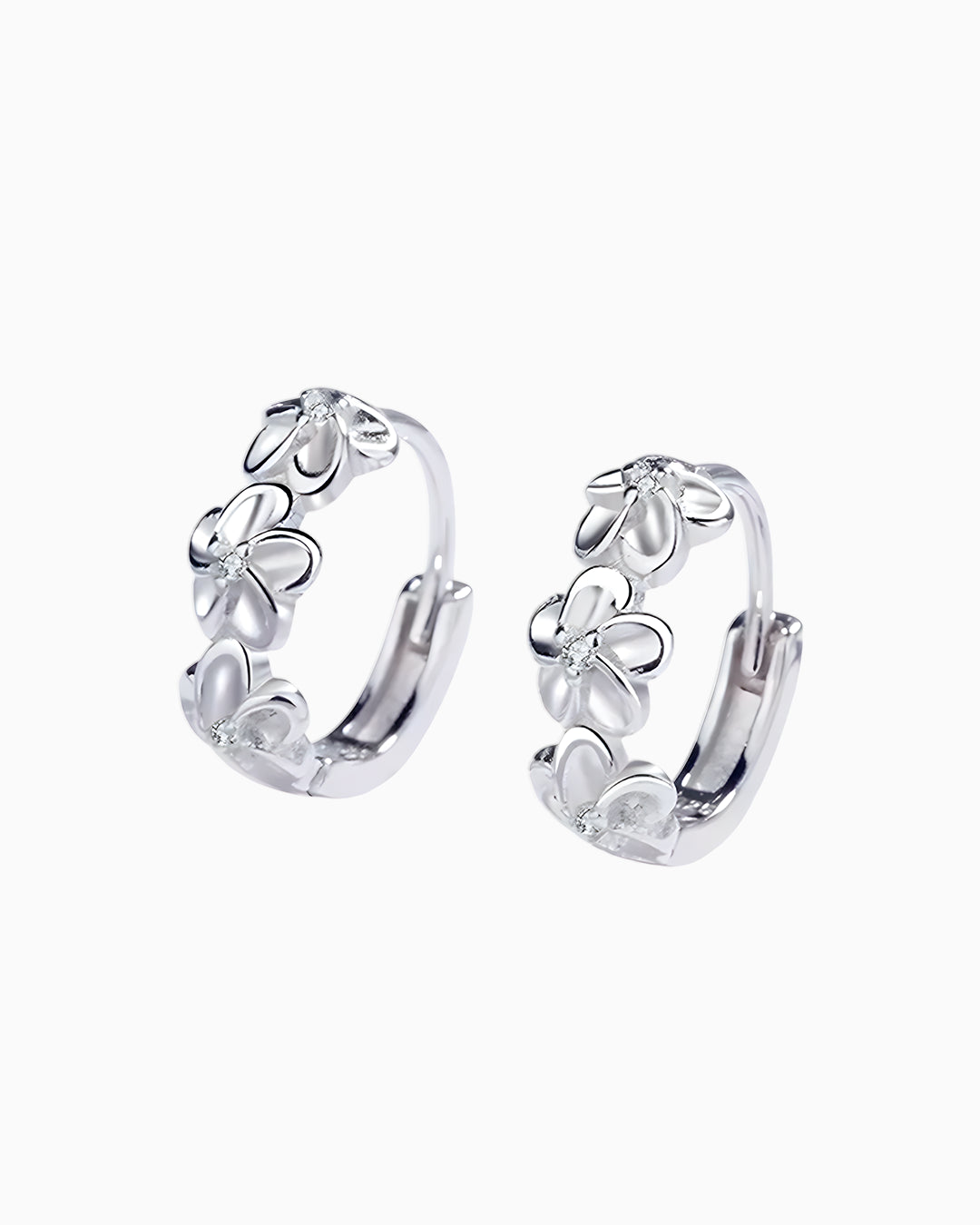 Brincos de Prata Encanto Floral em Prata 925