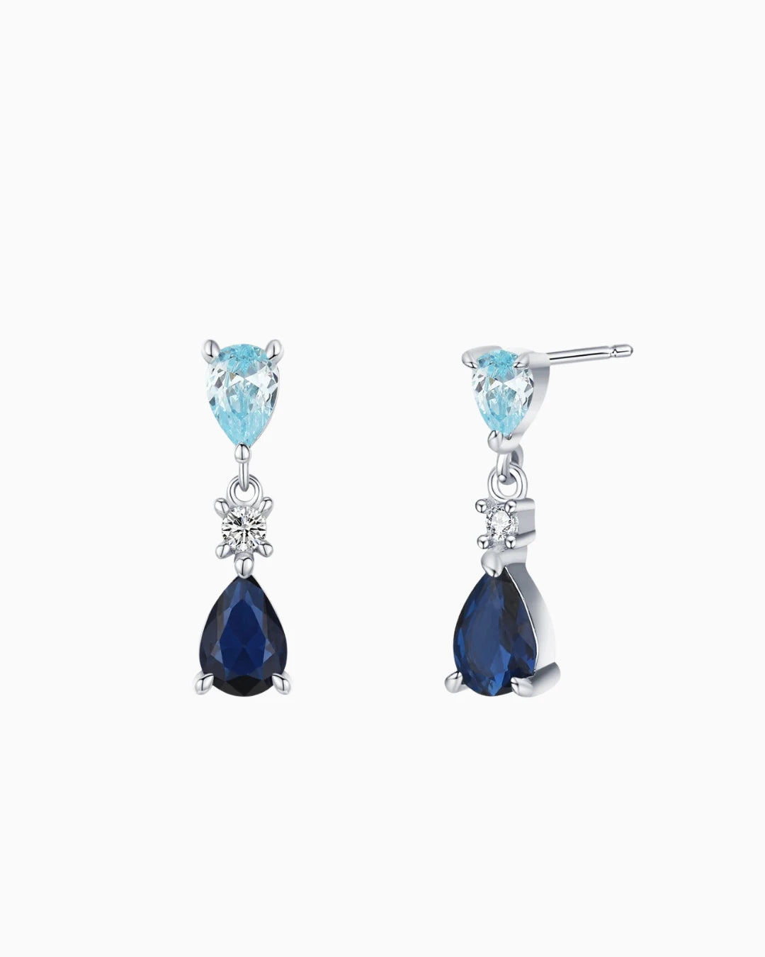 Brincos Gaviare Gota Azul Vintage Zircônia em Prata 925