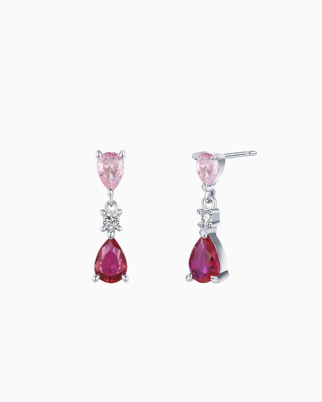 Brincos Gaviare Orvalho Rosa Zircônia em Prata 925