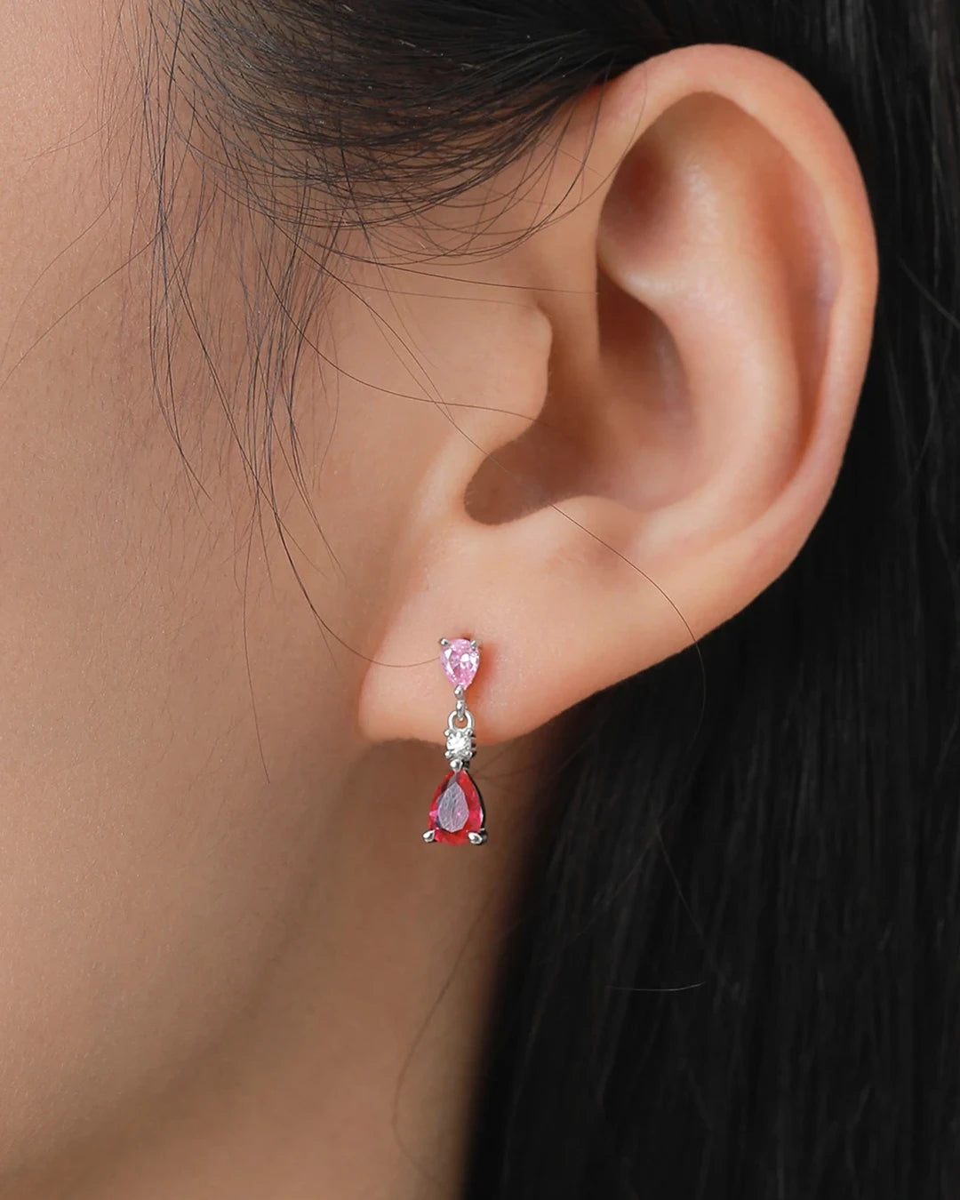 Brincos Gaviare Orvalho Rosa Zircônia em Prata 925