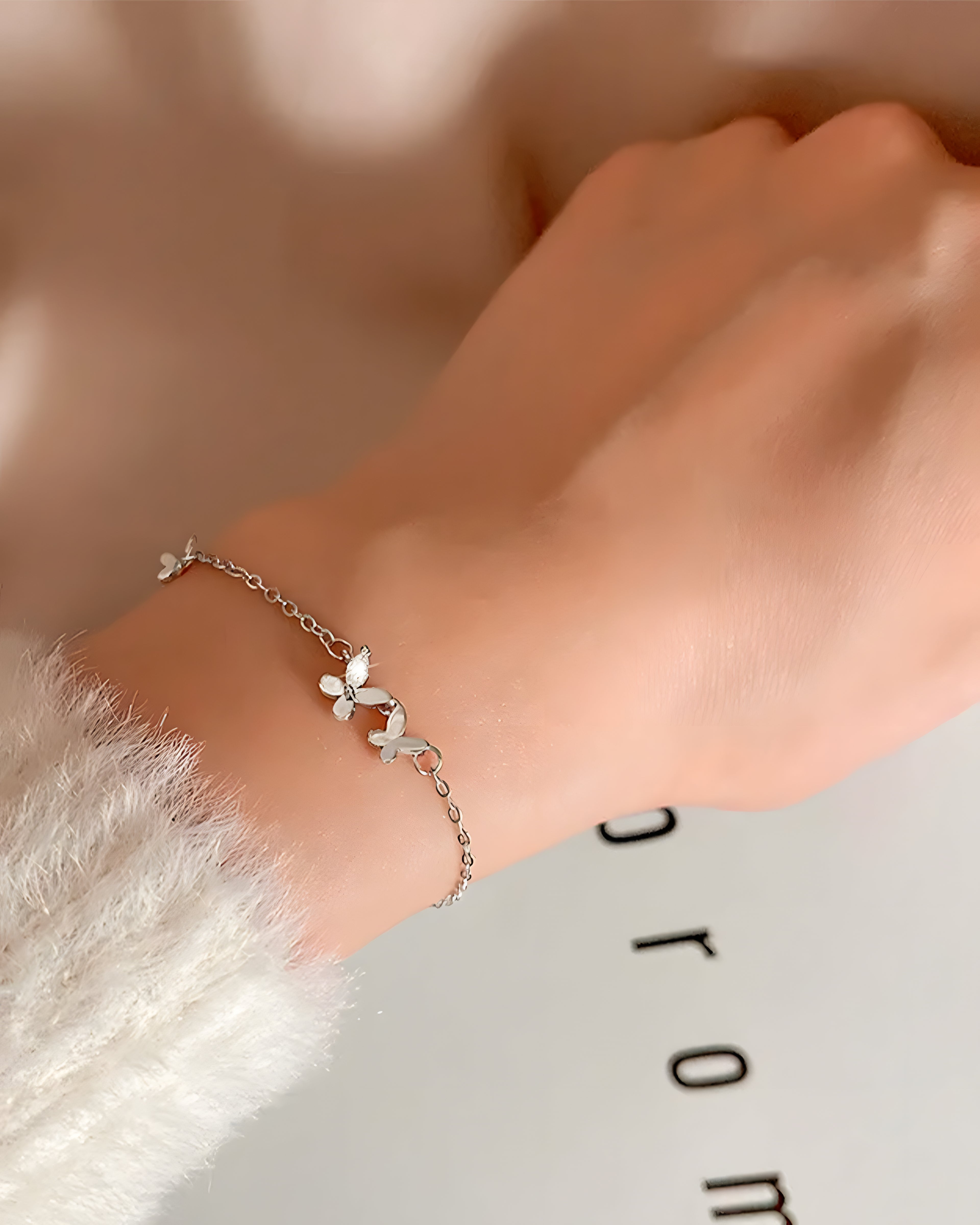 Pulseira Borboletas em Prata 925
