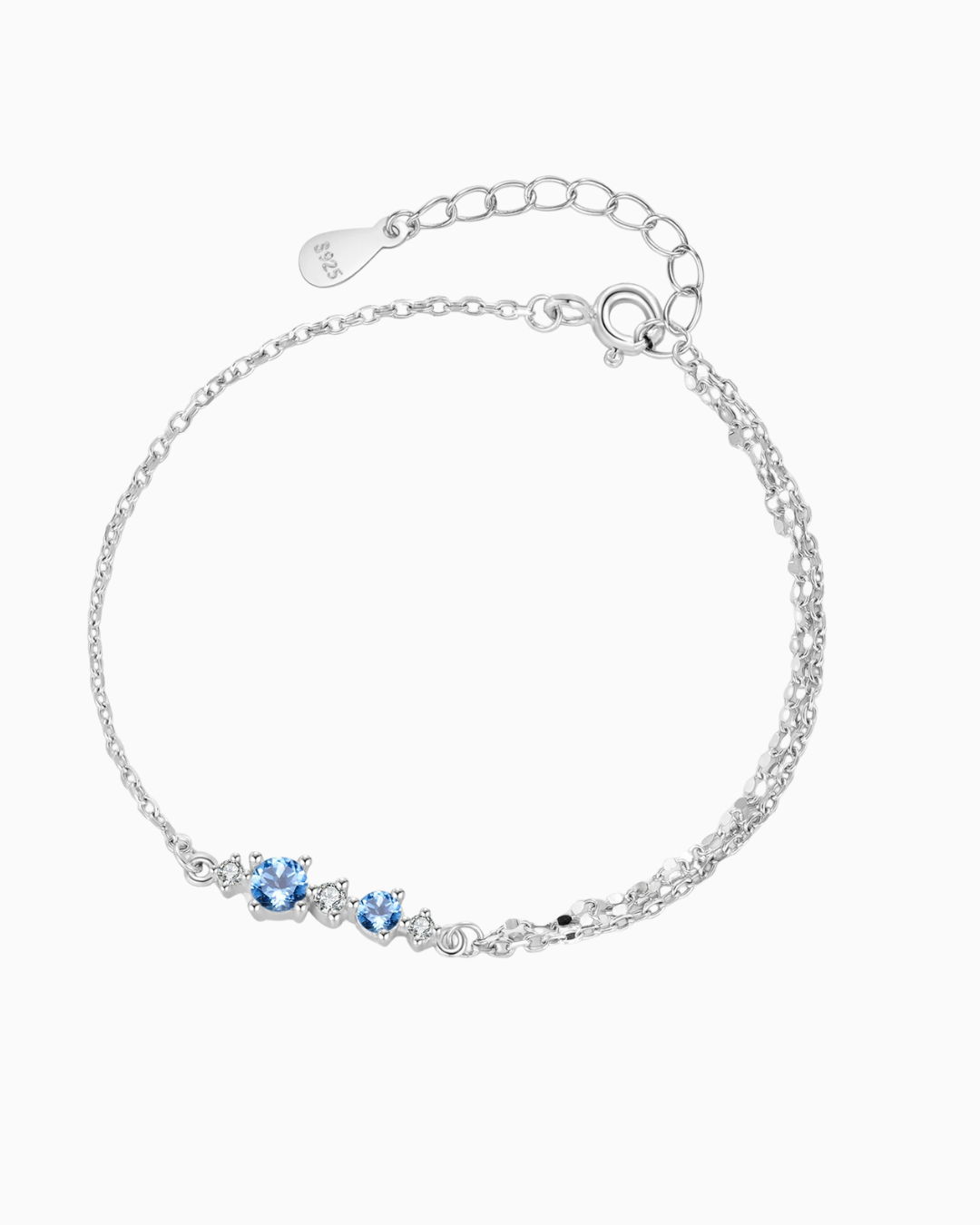 Pulseira Gaviare Elegance Zircônias Azuis e Brancas 